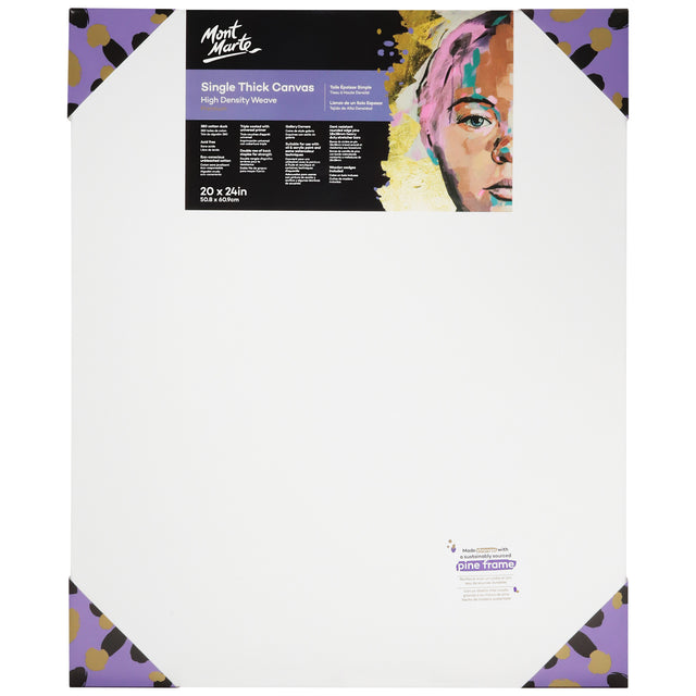 Single Thick Canvas 50.8 x 60.9cm - White - Mont Marte