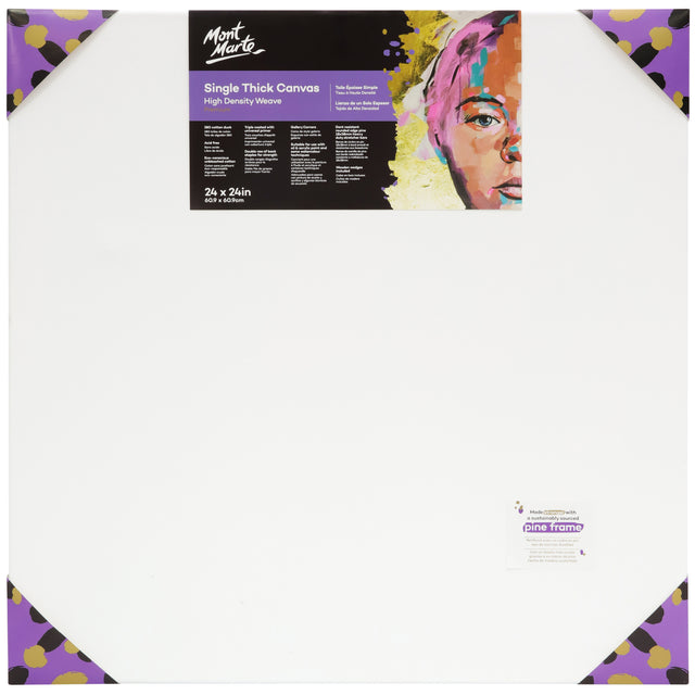Single Thick Canvas 60.9 x 60.9cm - White - Mont Marte