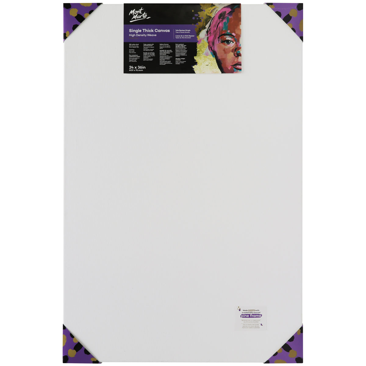 Single Thick Premium Stretched Canvas 60.9 x 91.4cm - Mont Marte