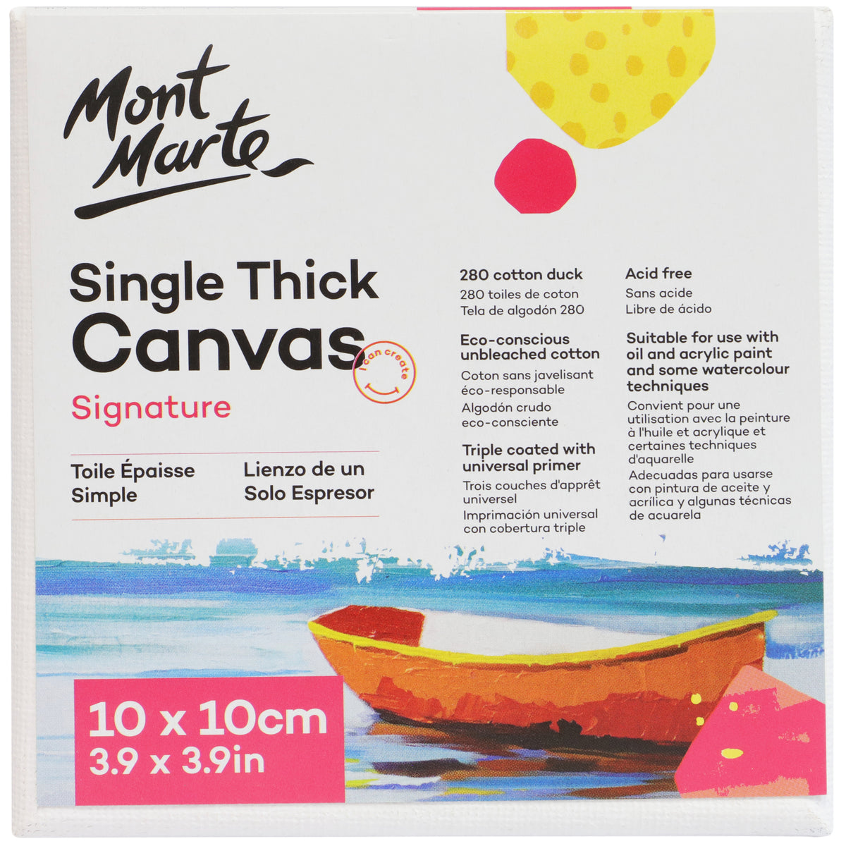 Single Thick Canvas 10 x 10cm - Mont Marte