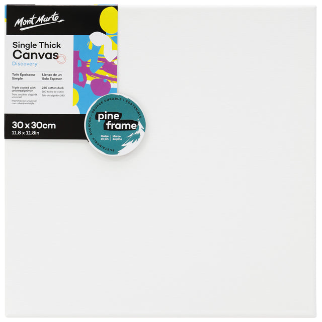 Single Thick Cotton Duck Canvas - 30 x 30cm - Mont Marte