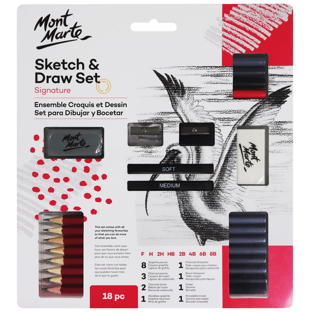 18 Piece Sketch and Draw Signature Set - Mont Marte