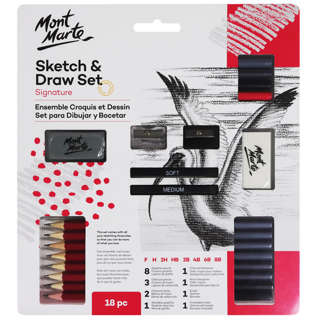 18 Piece Sketch and Draw Signature Set - Mont Marte