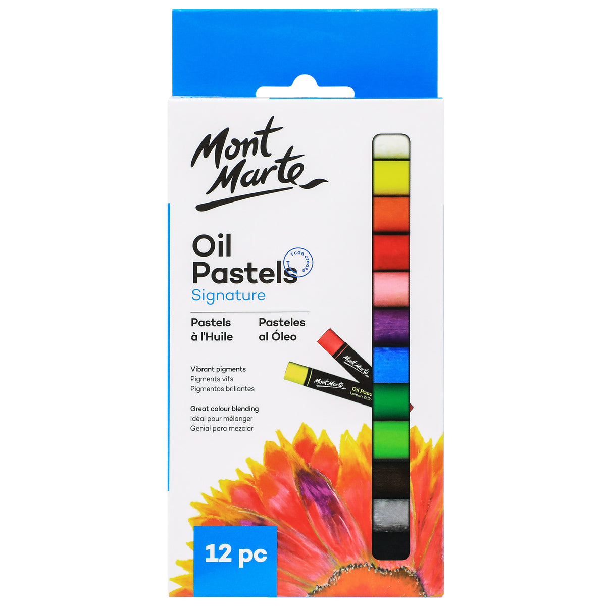 12 Pack Oil Pastels - Assorted - Mont Marte