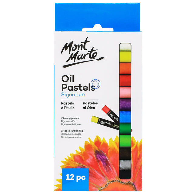 12 Pack Oil Pastels - Assorted - Mont Marte