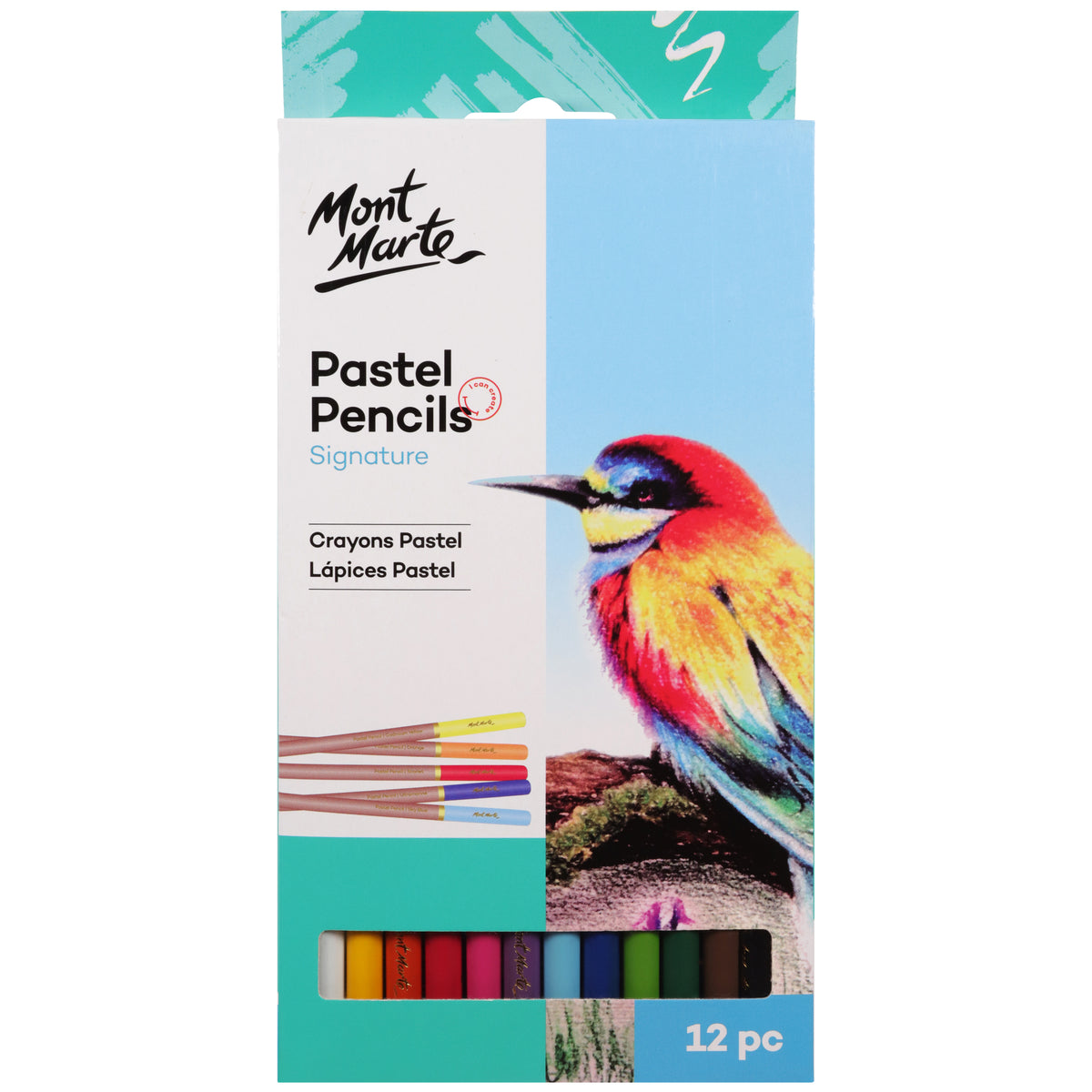 12 Pack Pastel Pencils - Assorted - Mont Marte