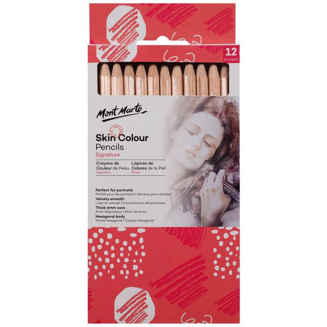 12 Pack Skin Colour Pencils - Natural Tones - Mont Marte
