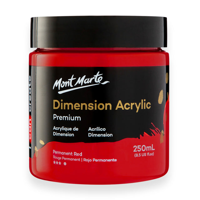 250ml Heavy Body Acrylic Paint - Permanent Red - Mont Marte