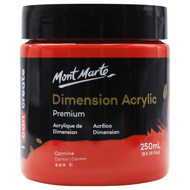250ml Dimension Heavy Body Acrylic Paint - Carmine - Mont Marte