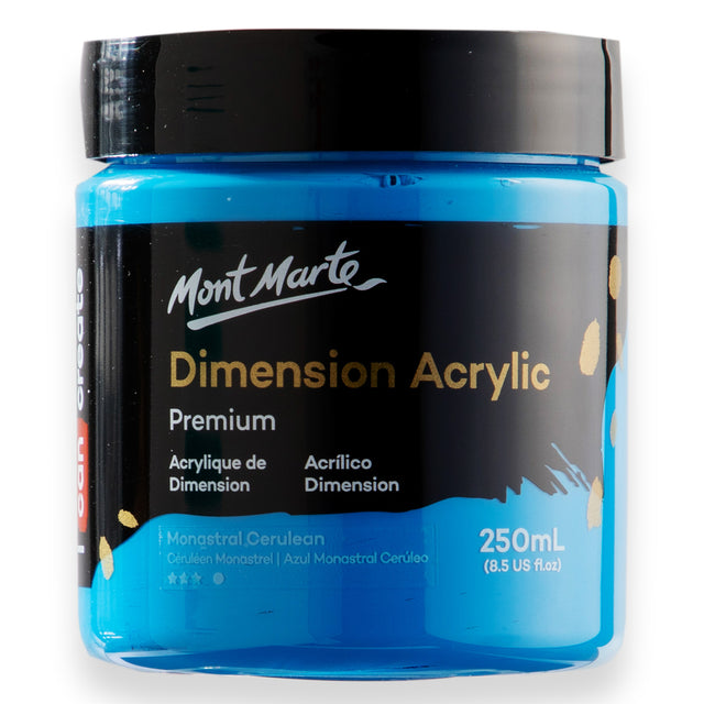 250ml Dimension Heavy Body Acrylic Paint - Monastral Cerulean - Mont Marte