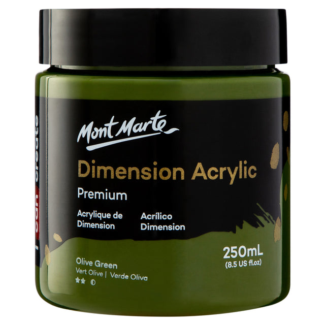 250ml Heavy Body Acrylic Paint - Olive Green - Mont Marte