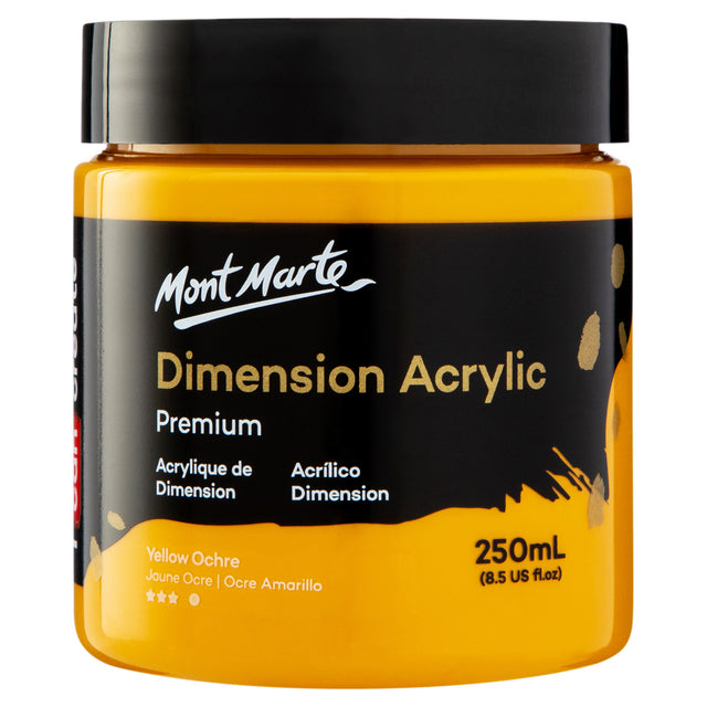 250ml Dimension Heavy Body Acrylic Paint - Yellow Ochre - Mont Marte