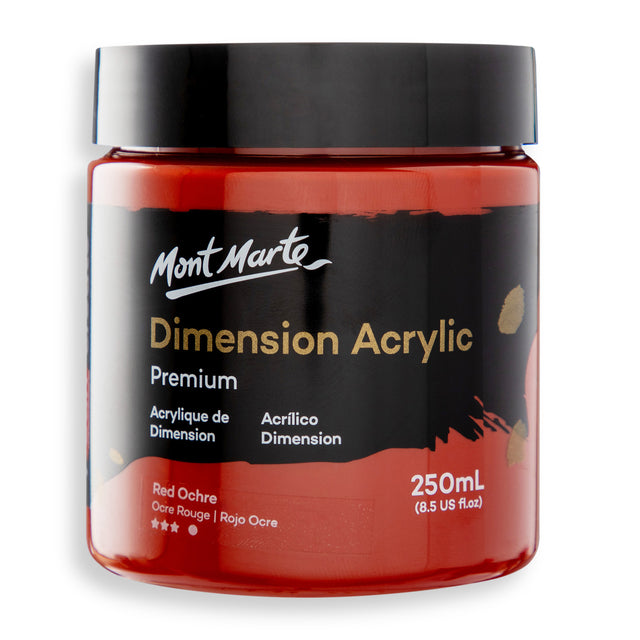 250ml Dimension Heavy Body Acrylic Paint - Red Ochre - Mont Marte