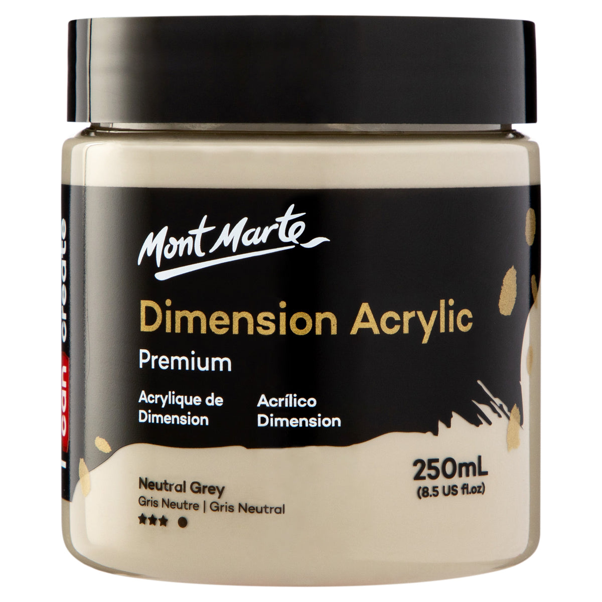250ml Heavy Body Acrylic Paint - Neutral Grey - Mont Marte