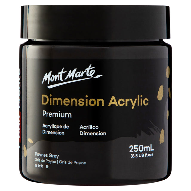 250ml Dimension Heavy Body Acrylic Paint - Paynes Grey - Mont Marte