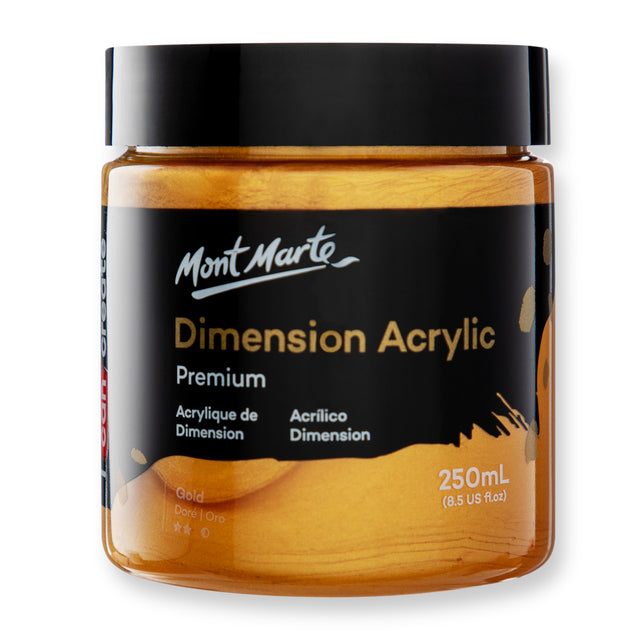 250ml Heavy Body Acrylic Paint - Gold - Mont Marte