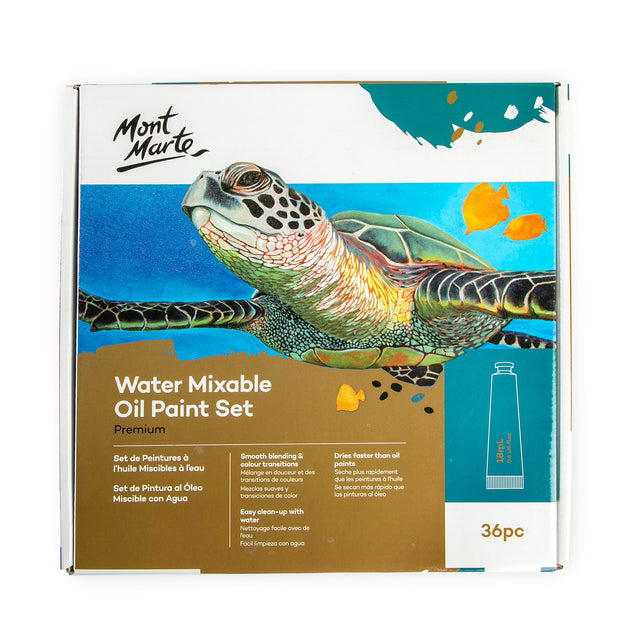 36 Pack Water Mixable Oil Paint Set 18ml - Assorted - Mont Marte