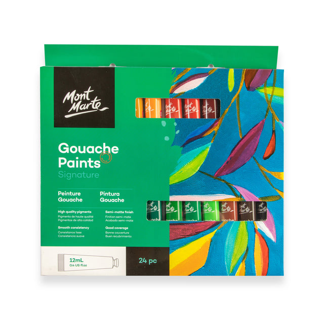 24 Pack Gouache Paint Tubes 12ml - Assorted - Mont Marte
