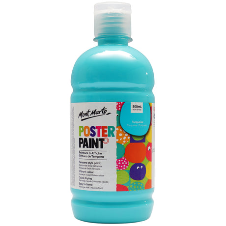 Kids Poster Paint Turquoise 500ml - Mont Marte