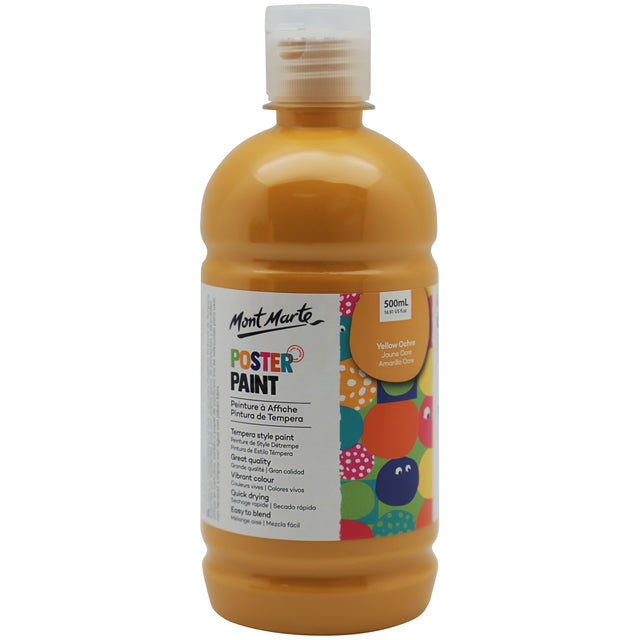 Kids Poster Paint Yellow Ochre 500ml - Mont Marte