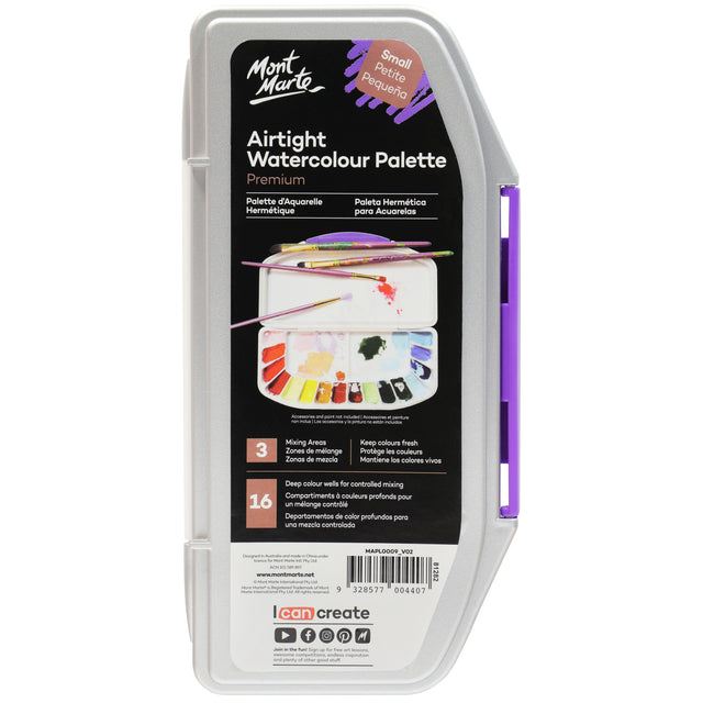 Airtight Watercolour Palette 16 Slot - Small - Mont Marte