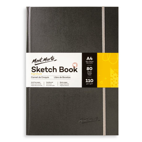 Hardbound Sketch Book 110gsm - A4 Grey - Mont Marte
