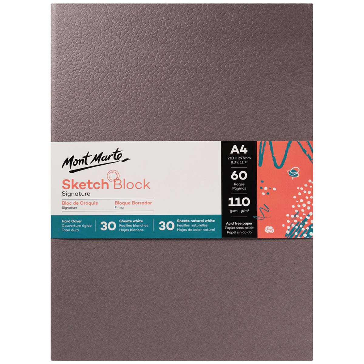 Hard Cover A4 Sketch Block - Dual Paper - Mont Marte