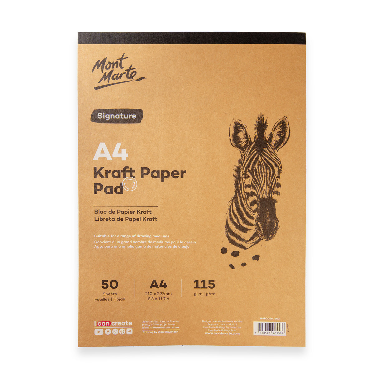 A4 Kraft Paper Pad - 50 Sheets 115gsm - Mont Marte
