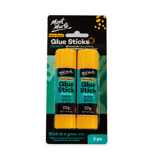 2 Pack Plant-Based Glue Sticks 40g - Clear - Mont Marte