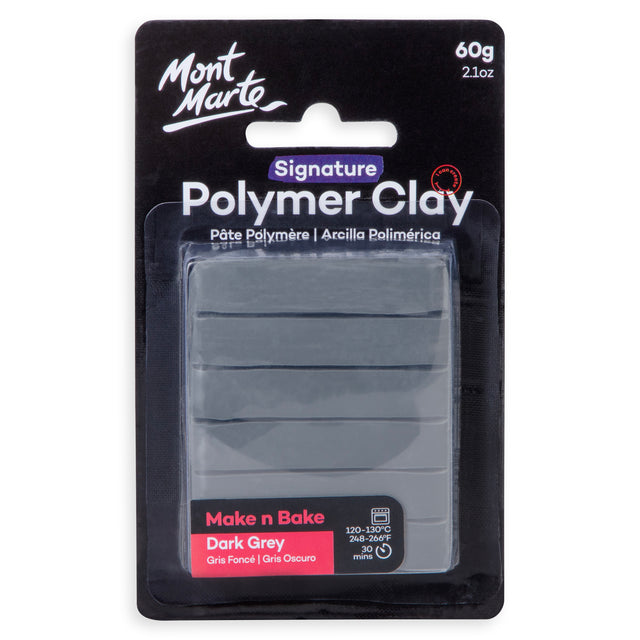 60g Polymer Clay - Dark Grey - Mont Marte