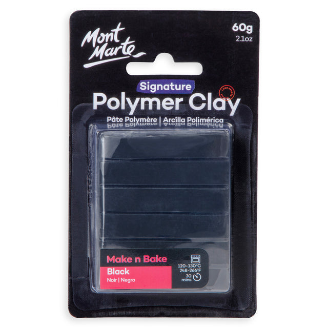 Mont Marte Make n Bake Polymer Clay 60g - Black - Mont Marte