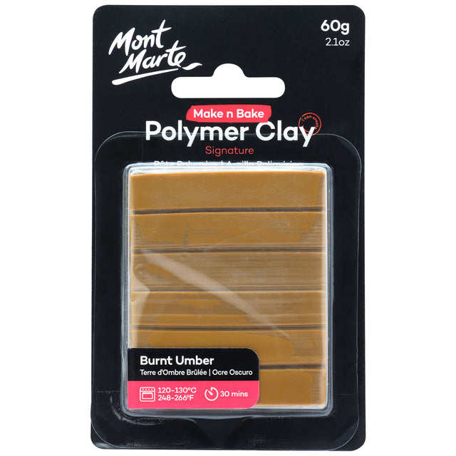 60g Polymer Clay - Burnt Umber - Mont Marte