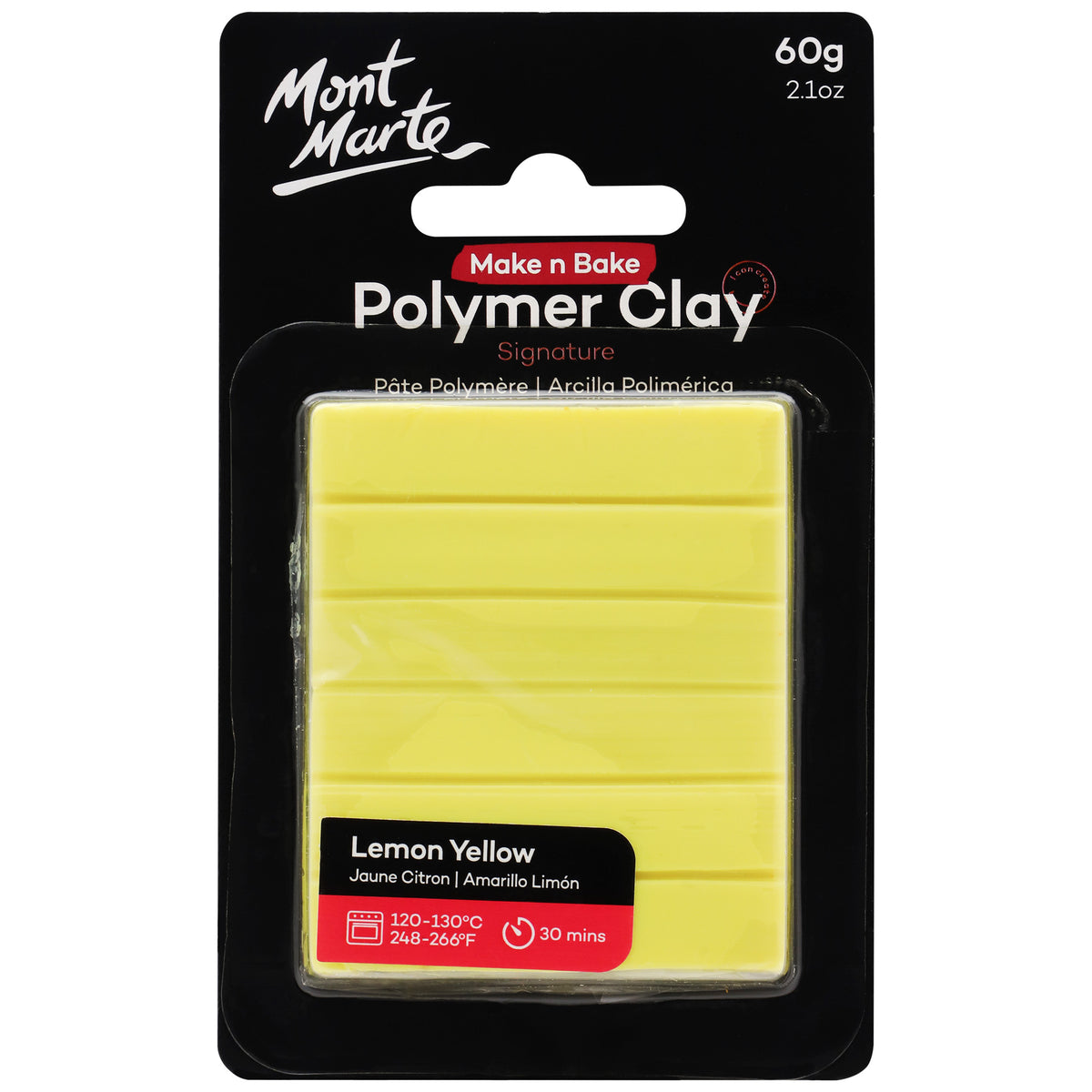 Make n Bake Polymer Clay Signature 60g - Lemon Yellow - Mont Marte