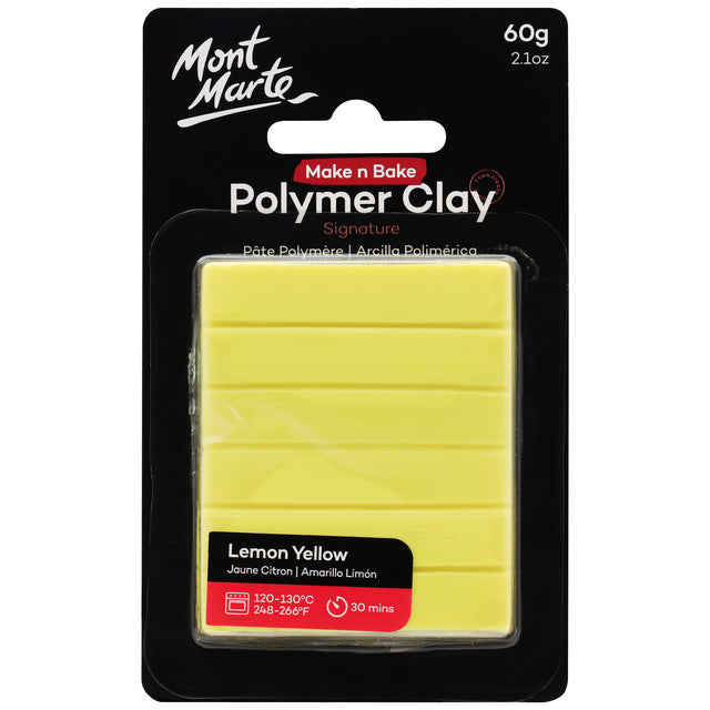 Make n Bake Polymer Clay Signature 60g - Lemon Yellow - Mont Marte