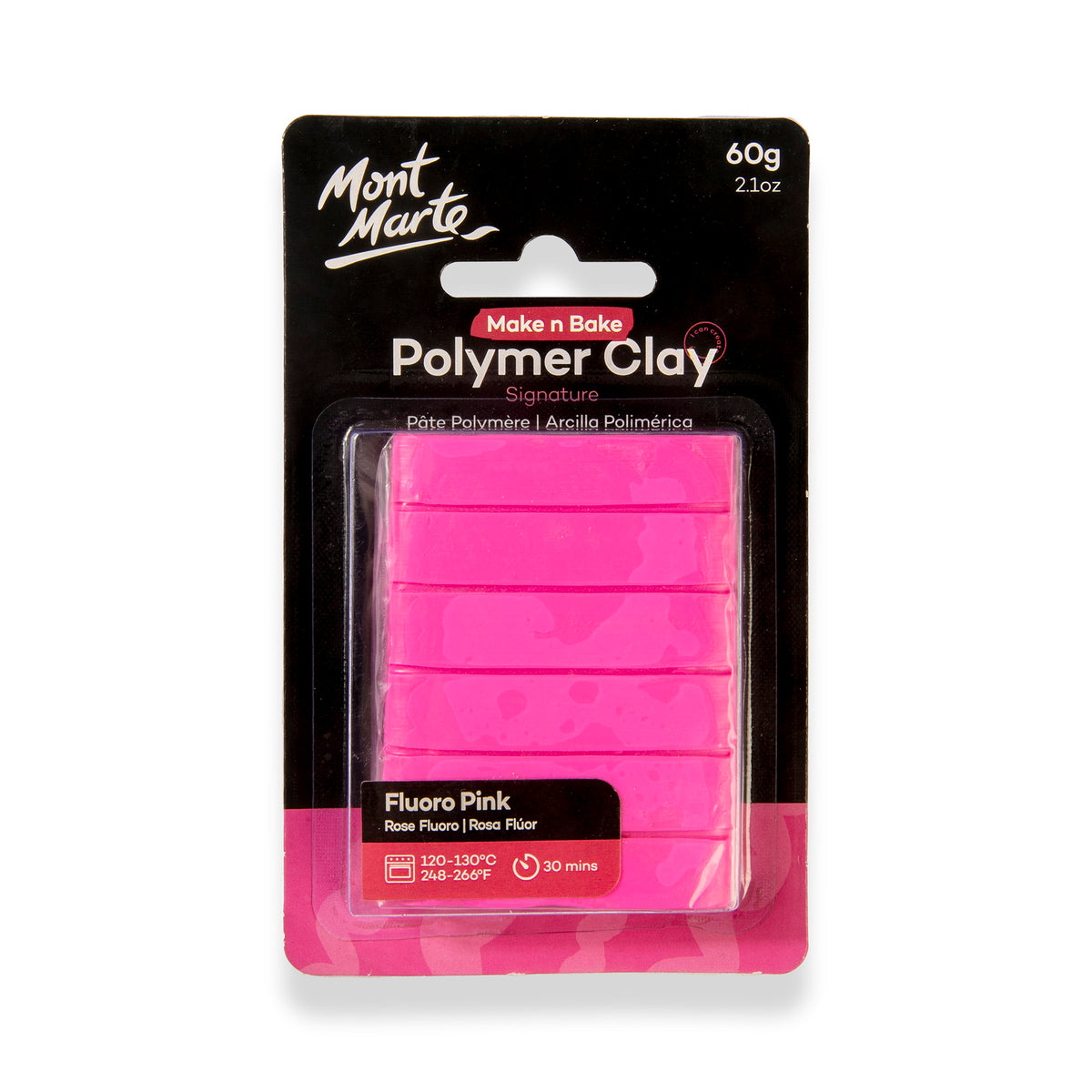60g Polymer Clay - Fluoro Pink - Mont Marte