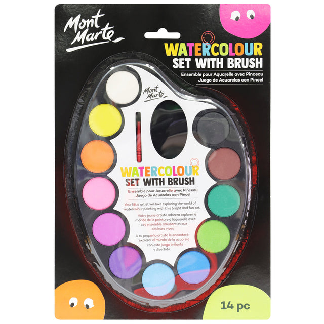 14 Piece Watercolour Set with Brush - Mont Marte