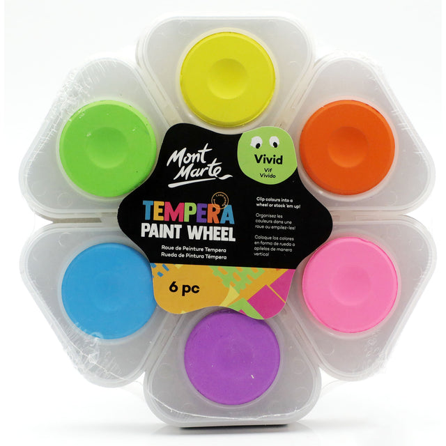 6 Piece Tempera Paint Wheel - Vivid - Mont Marte