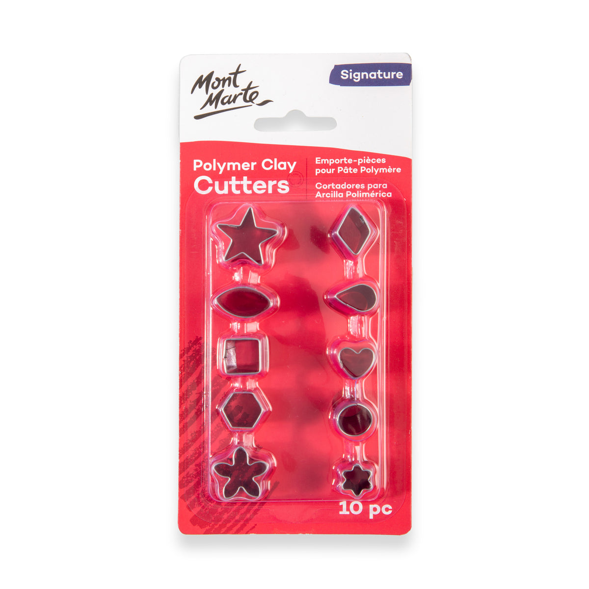 10 Piece Polymer Clay Cutters Set - Assorted Shapes - Mont Marte