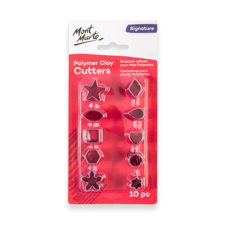10 Piece Polymer Clay Cutters Set - Assorted Shapes - Mont Marte