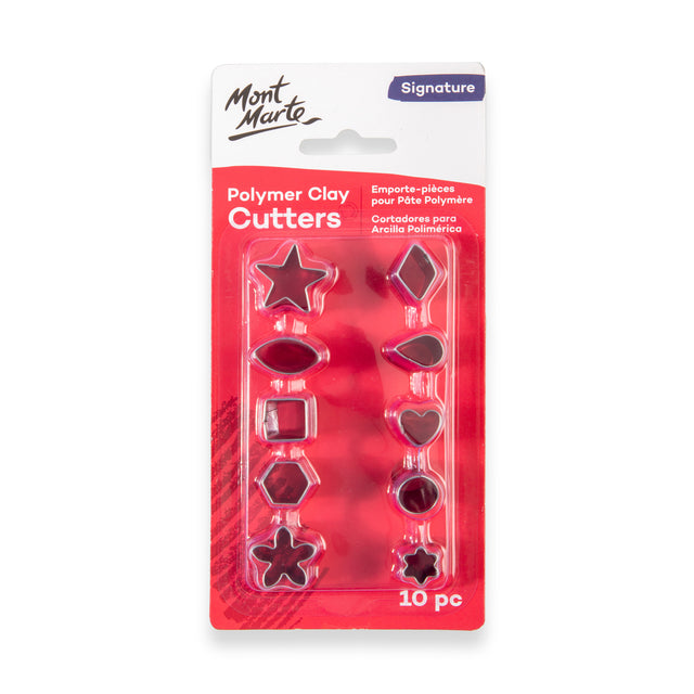 10 Piece Polymer Clay Cutters Set - Assorted Shapes - Mont Marte