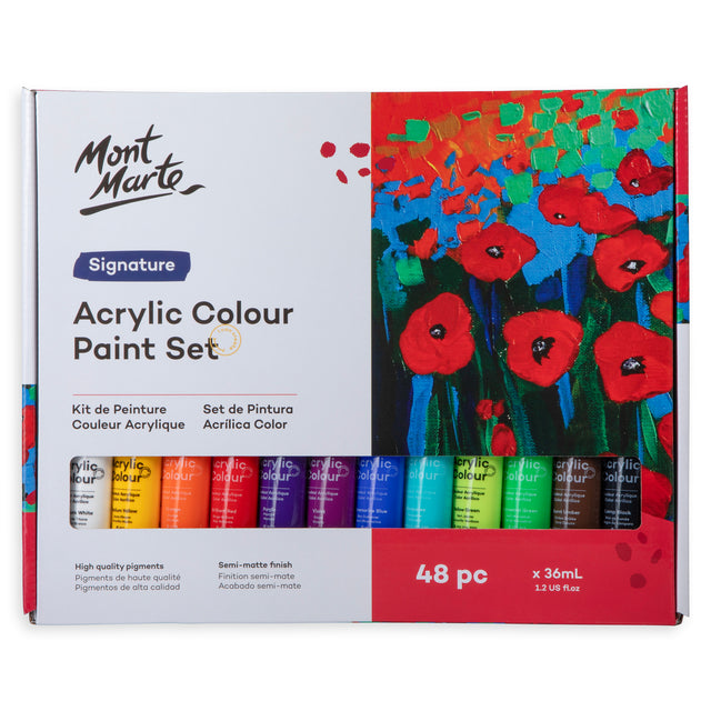 48 Pack Acrylic Colour Paint Set - 36ml - Mont Marte