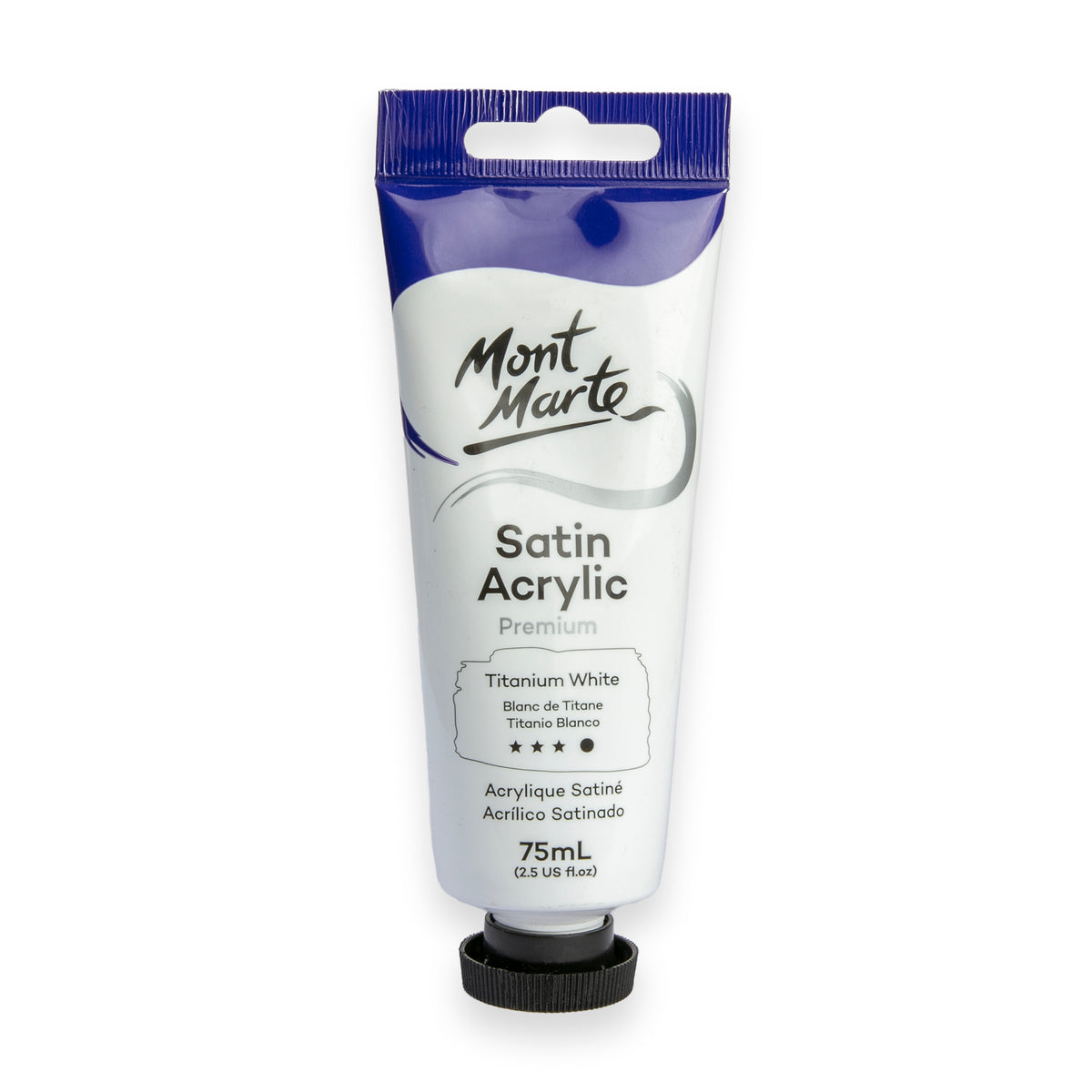 75ml Tube Satin Acrylic Paint - Titanium White - Mont Marte