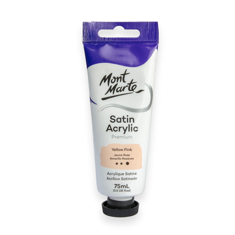 75ml Satin Acrylic Paint Tube - Yellow Pink - Mont Marte