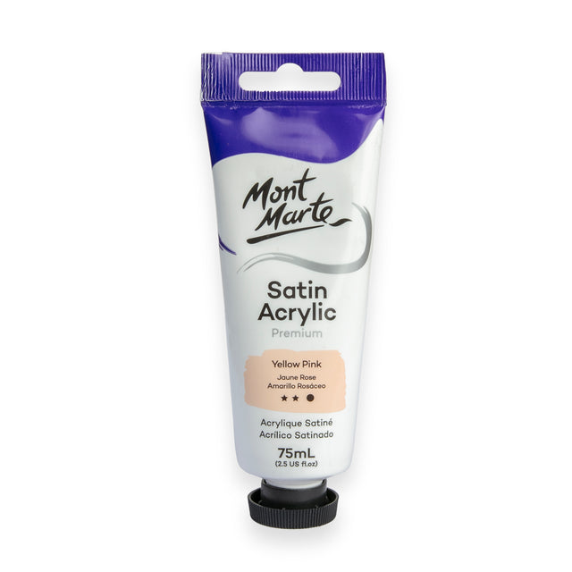 75ml Satin Acrylic Paint Tube - Yellow Pink - Mont Marte