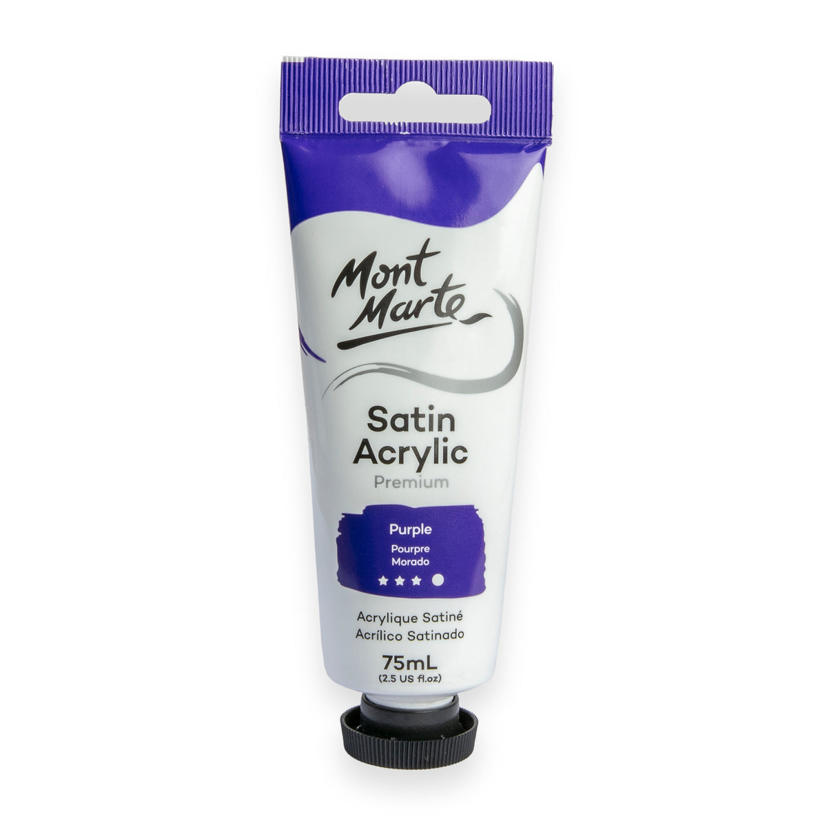 75ml Satin Acrylic Paint Tube - Purple - Mont Marte