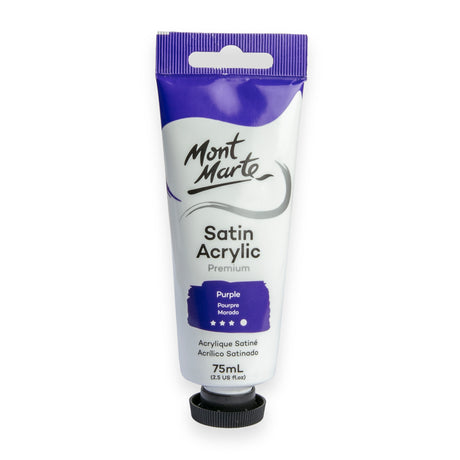75ml Satin Acrylic Paint Tube - Purple - Mont Marte