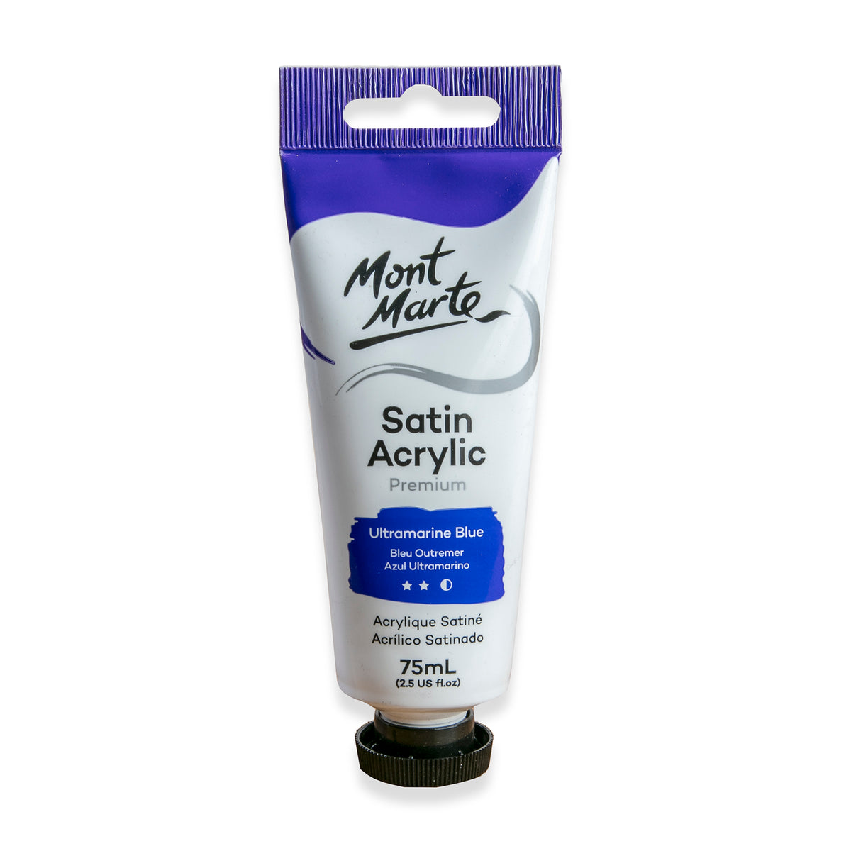 75ml Satin Acrylic Paint Tube - Ultramarine Blue - Mont Marte