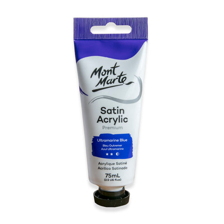 75ml Satin Acrylic Paint Tube - Ultramarine Blue - Mont Marte