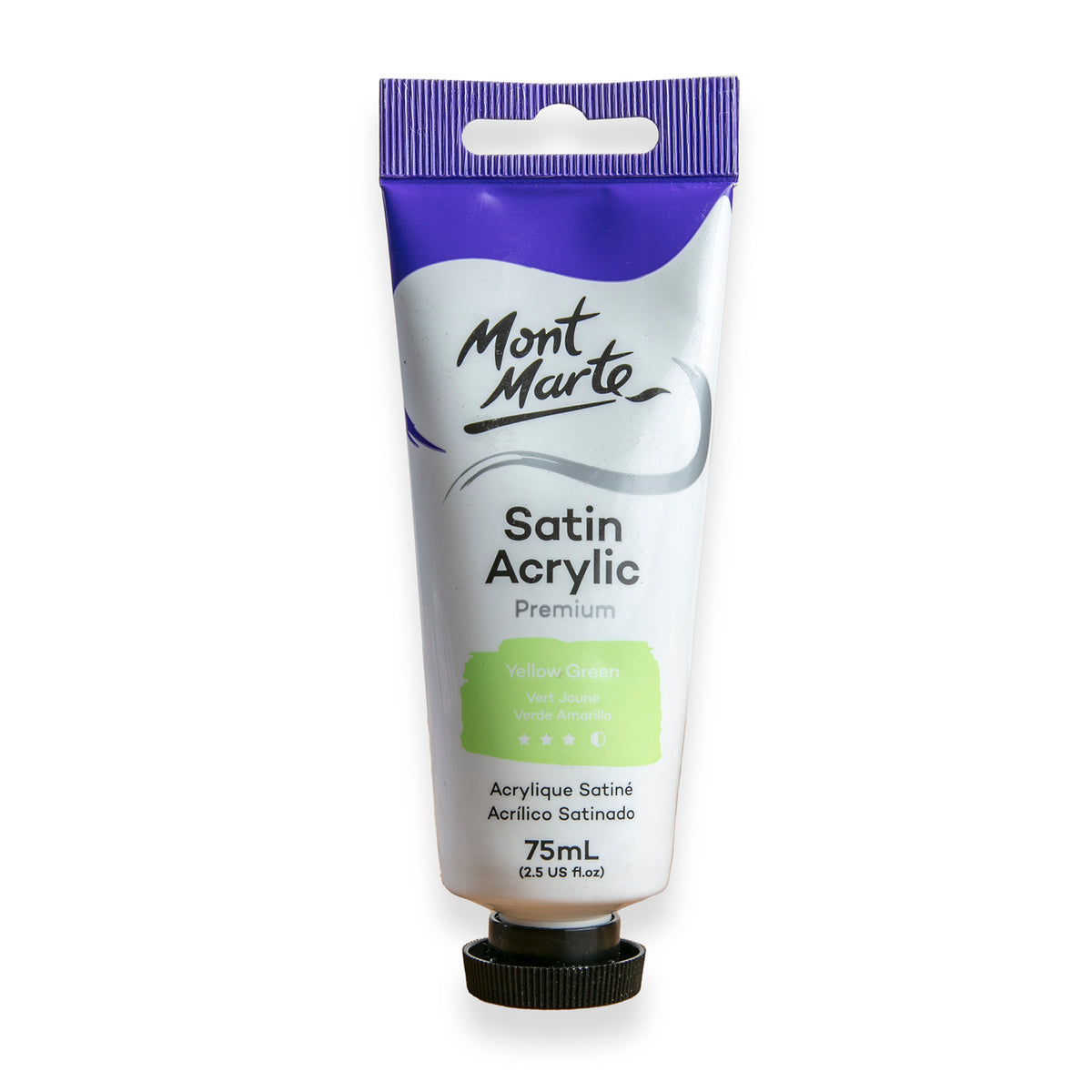 75ml Tube Satin Acrylic Paint - Yellow Green - Mont Marte