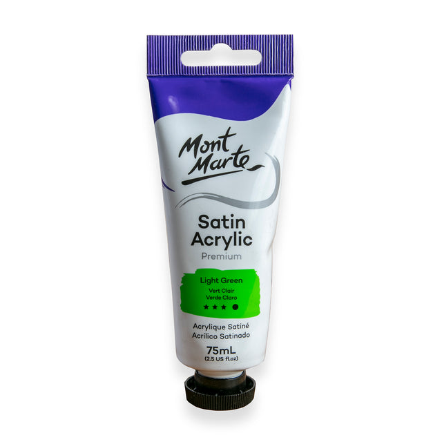 75ml Tube Satin Acrylic Paint - Light Green - Mont Marte